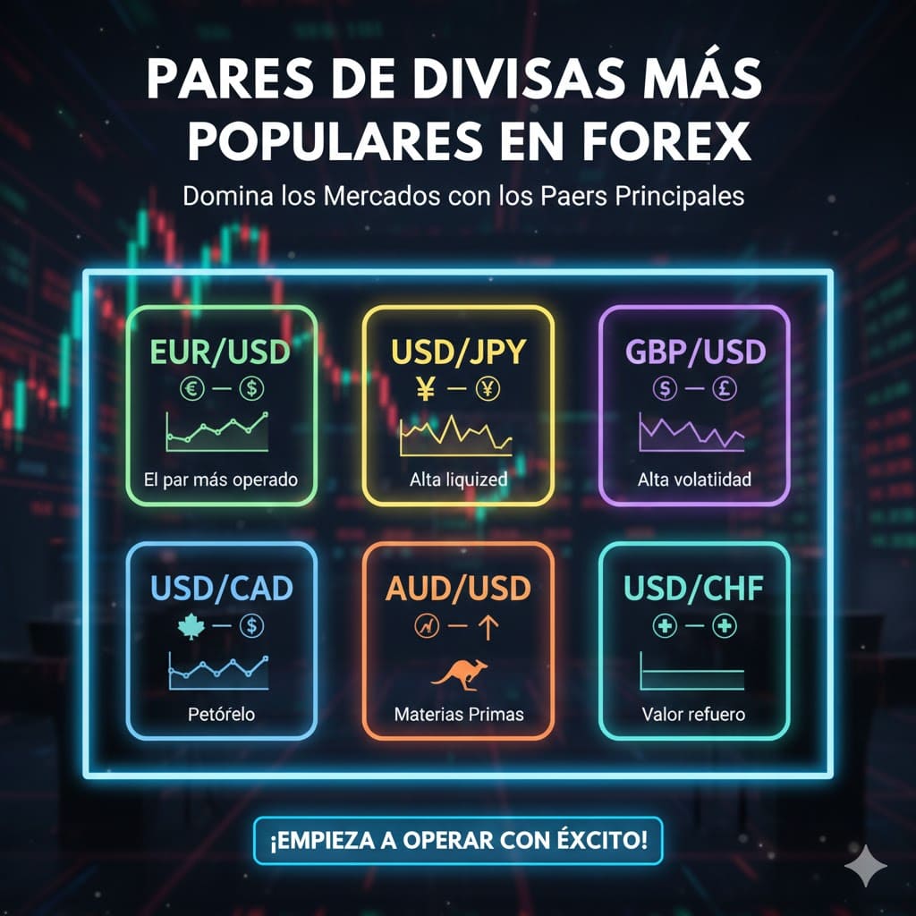 Pares de divisas más populares en Forex